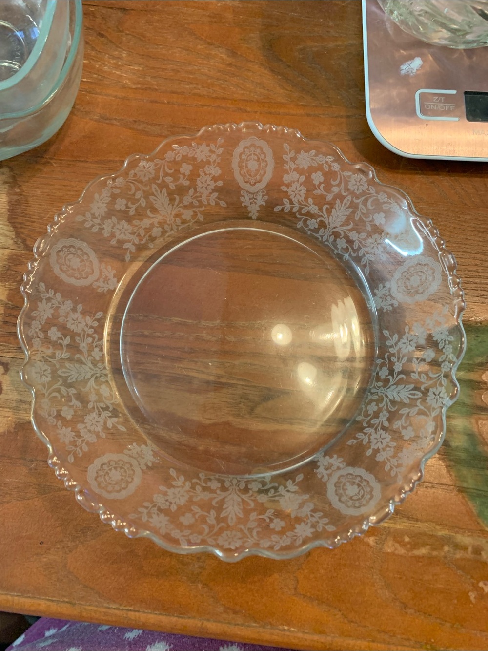 Tiffin Crystal 7 Inch Beaded Nappie Bowl Serving Bowl